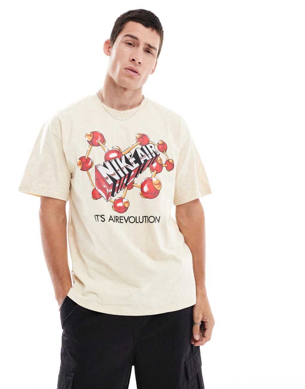 Nike Air M90 graphic T-shirt in tan Product Image