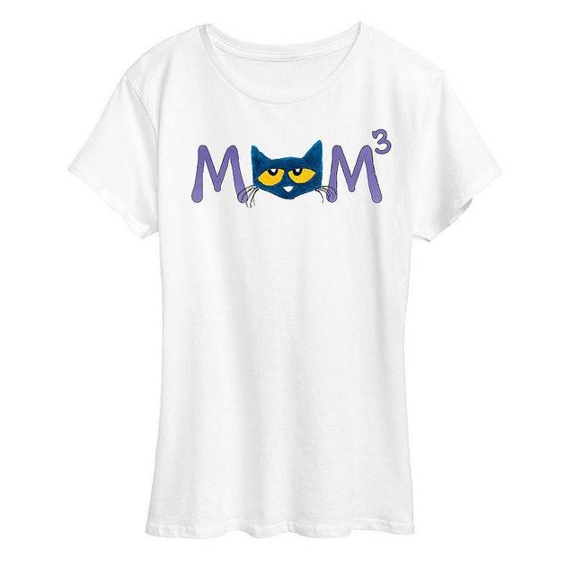 Womens Pete the Cat Face Mom Cubed Graphic Tee Product Image