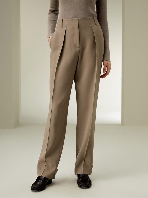 Wool Silk Blend Barrel Pants Product Image