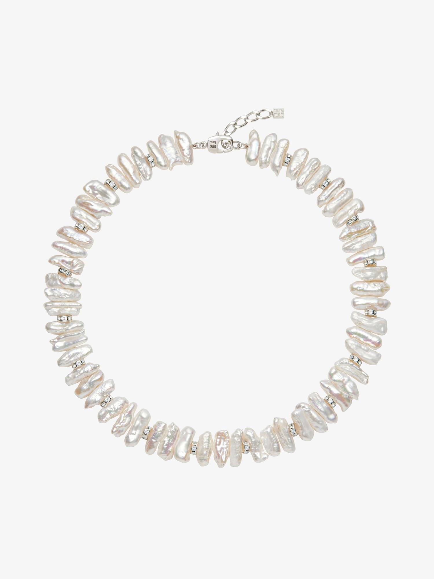 Pearl necklace with crystals Product Image