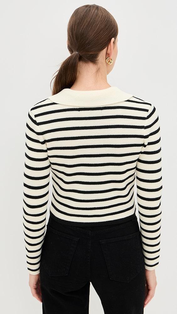 endless rose Striped Knit Collared Sweater | Shopbop Product Image