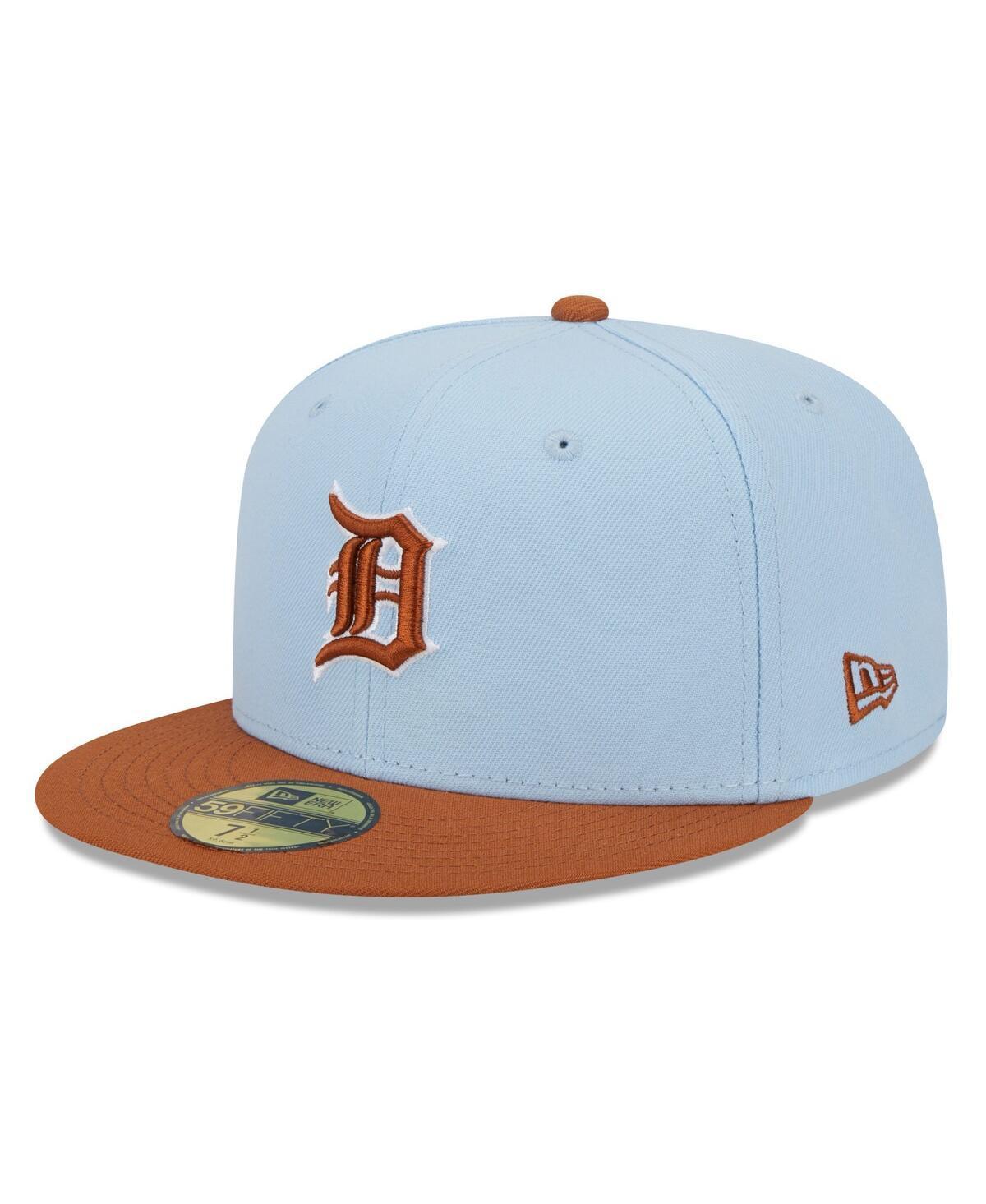 Mens New Era Light Blue/Brown Detroit Tigers Spring Color Basic Two-Tone 59FIFTY Fitted Hat Product Image