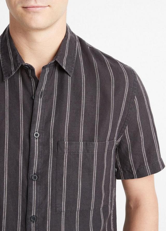 Moonbay Stripe Hemp Short-Sleeve Shirt Product Image