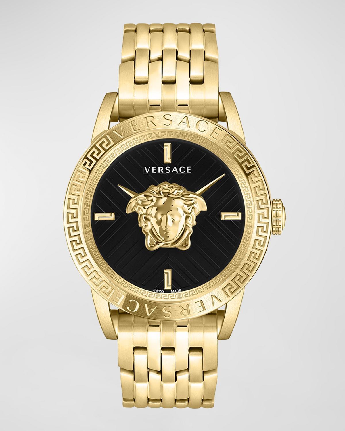 Mens V-Code IP Yellow Gold Bracelet Watch, 43mm Product Image