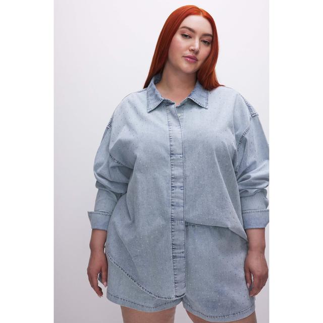 Womens Denim Diamond Shirt | | Good American by Khlo Kardashian Product Image