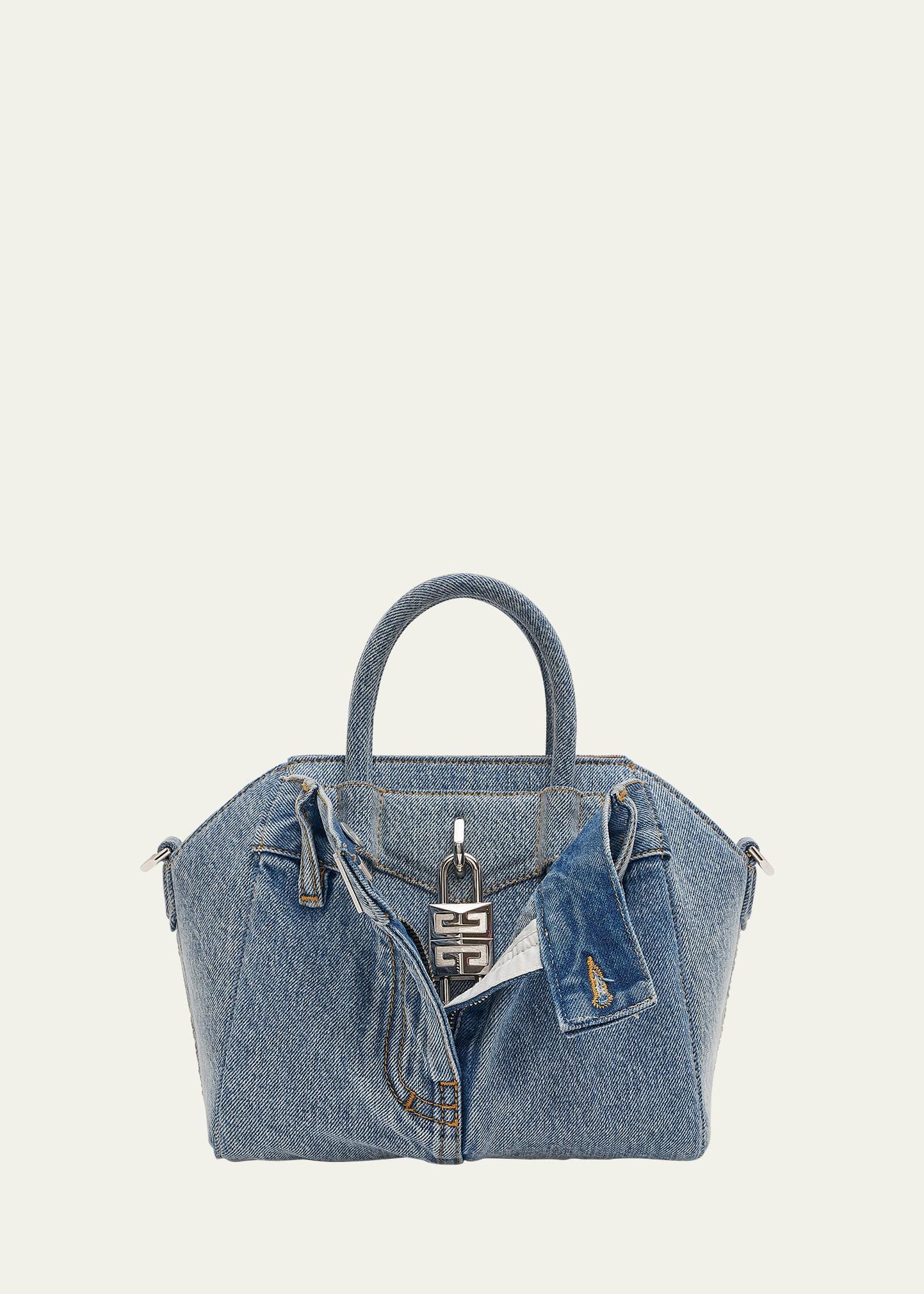 Womens Mini Antigona Lock Bag In Jeans Product Image