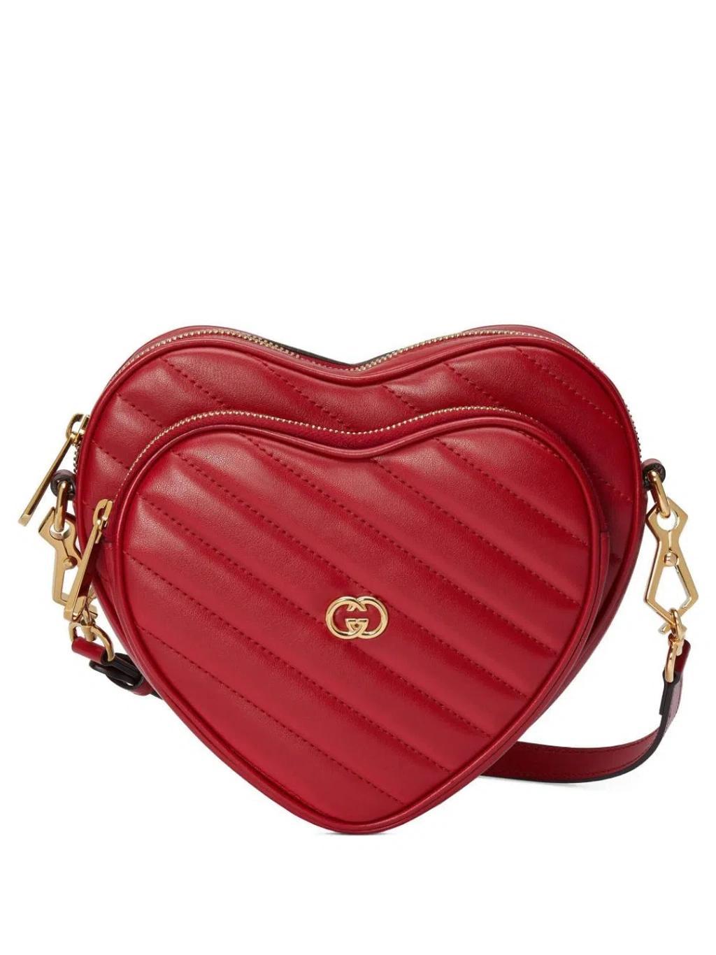 GUCCI Red Interlocking G Mini Heart Shoulder Bag Product Image