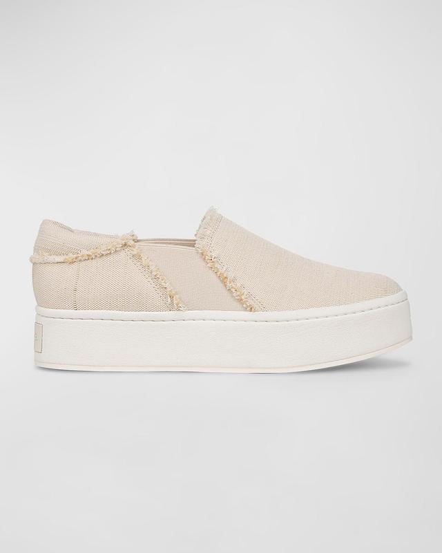 Warren Frayed Denim Slip-On Sneakers Product Image