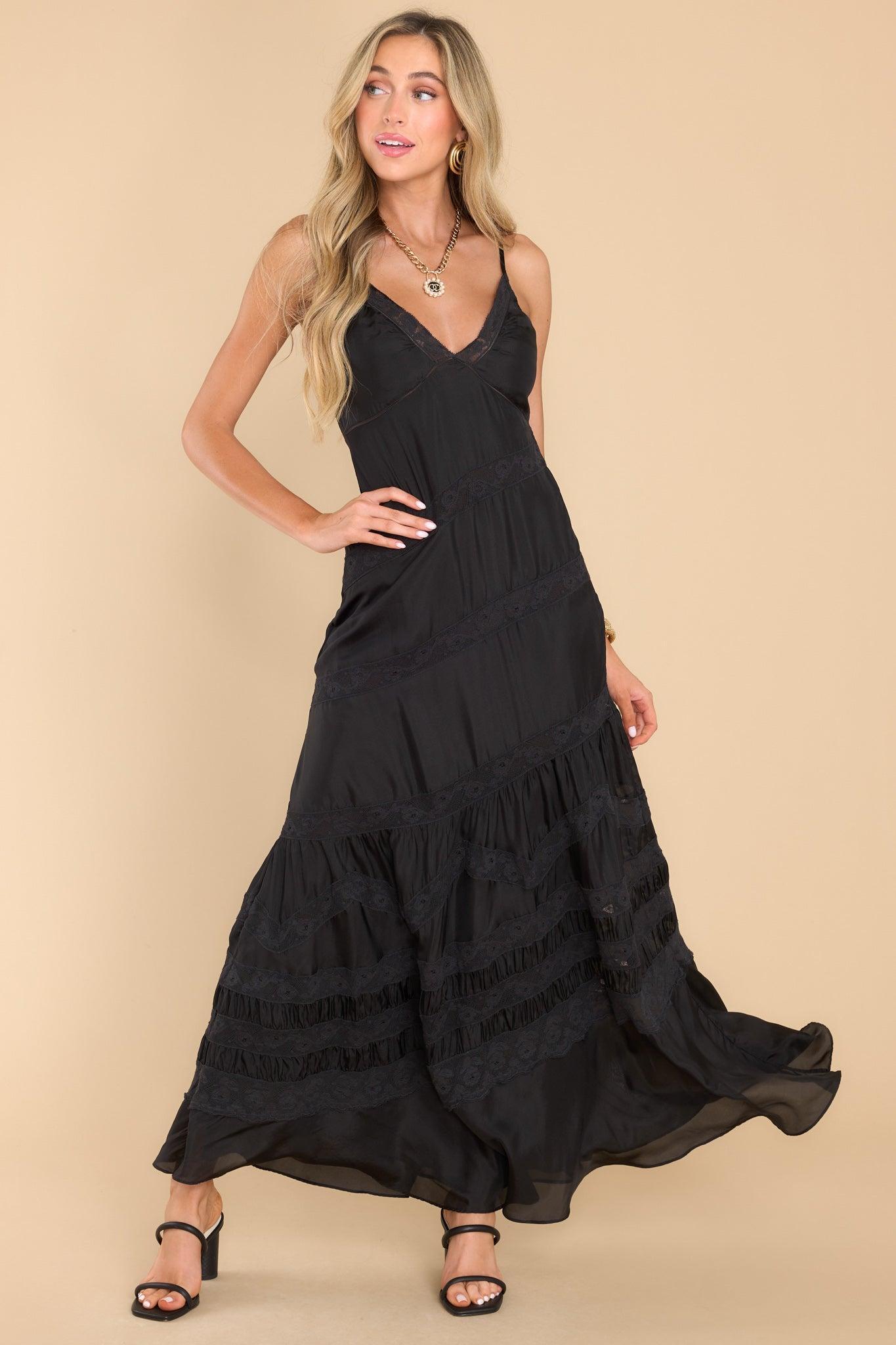 Idalia Black Maxi Dress Product Image