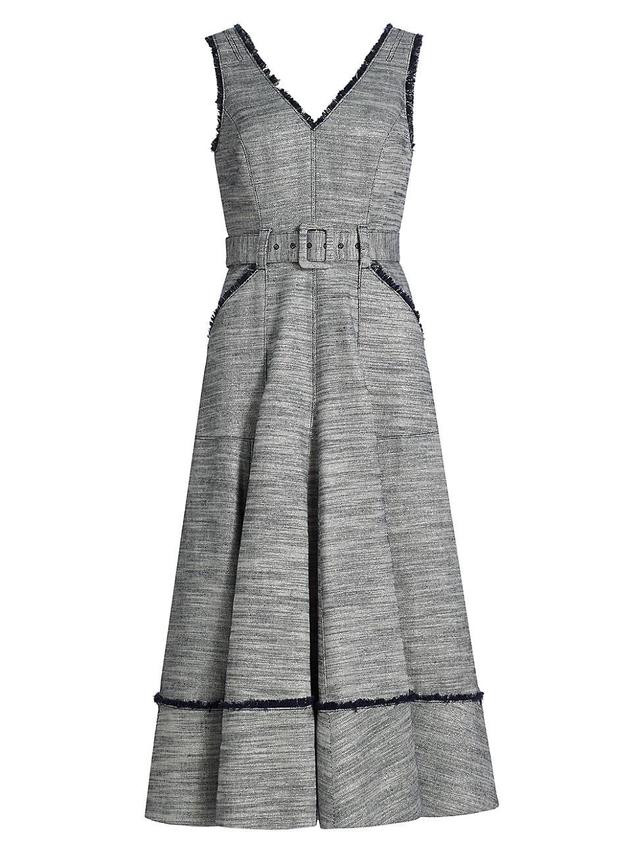 Womens Tadi Heathered Belted Midi-Dress Product Image