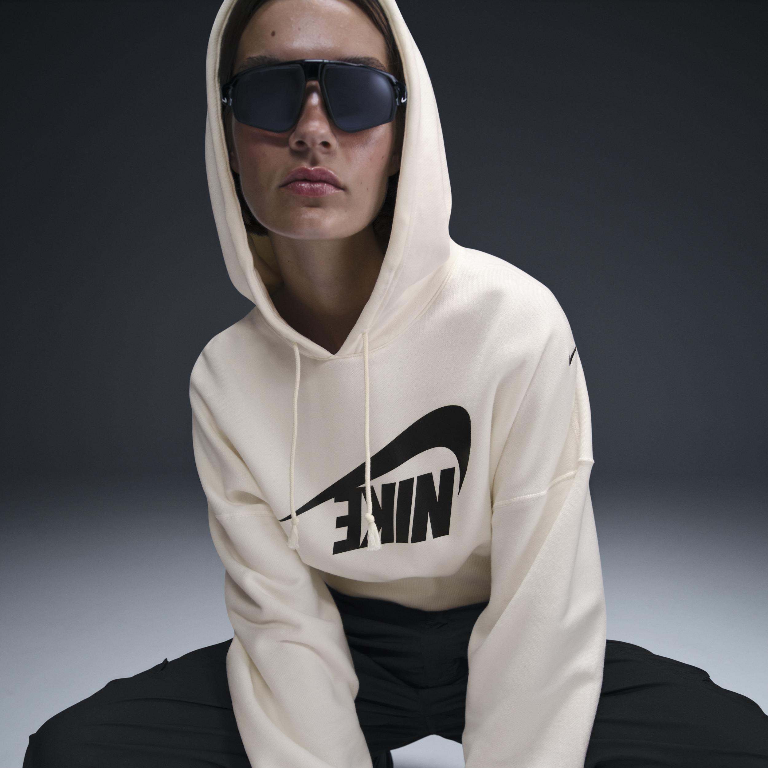 Womens Nike Sportswear Oversized Cropped French Terry Pullover Hoodie Product Image