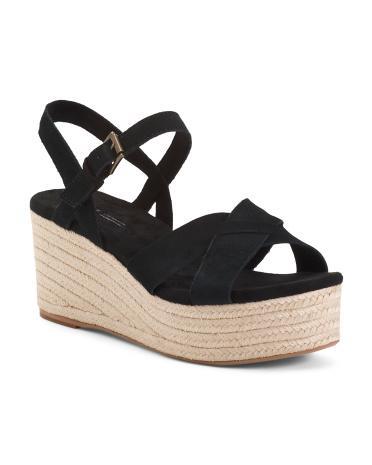 Suede Espadrille Wedge Sandals for Women Product Image