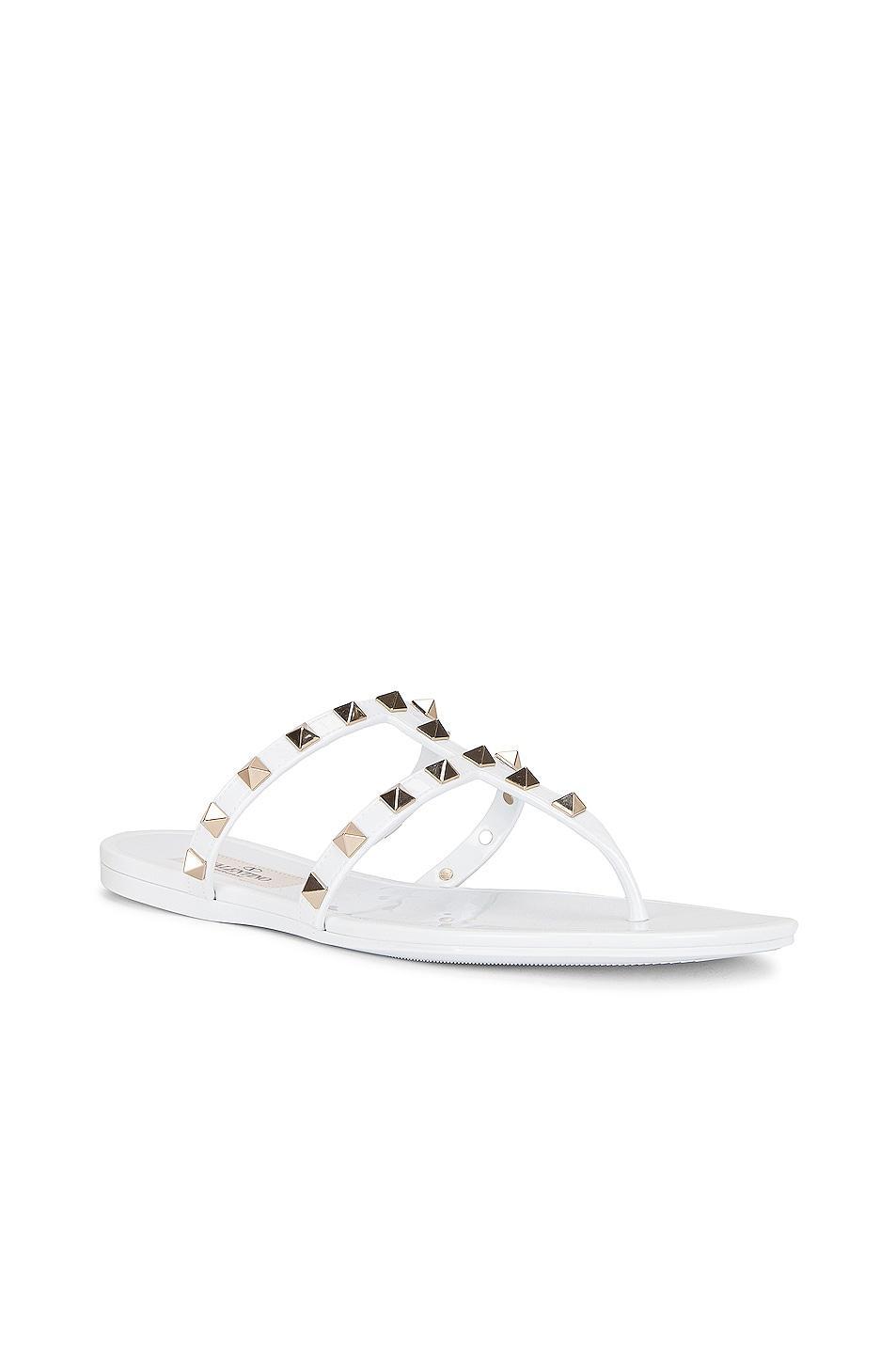 Valentino Garavani Summer Rockstud PVC Thong Sandal in Black product image