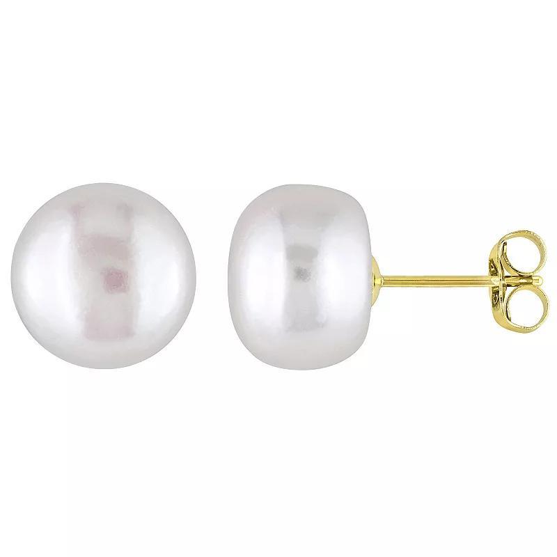 Stella Grace 10k Gold Freshwater Cultured Pearl Stud Earrings, Womens Product Image