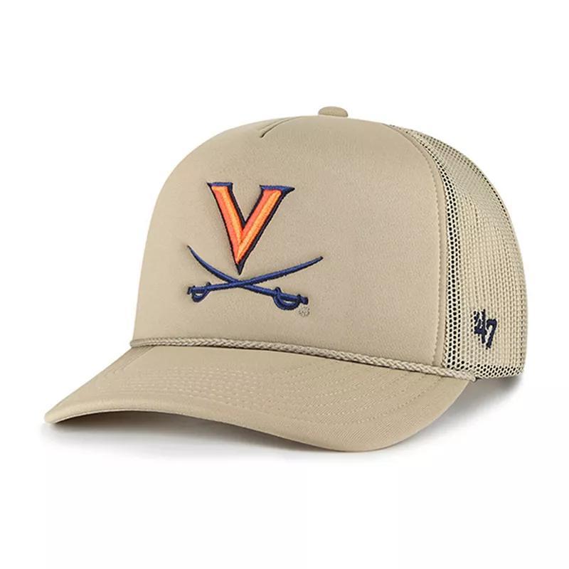 Mens 47 Khaki Virginia Cavaliers Foam Front Mesh Trucker Snapback Hat Product Image