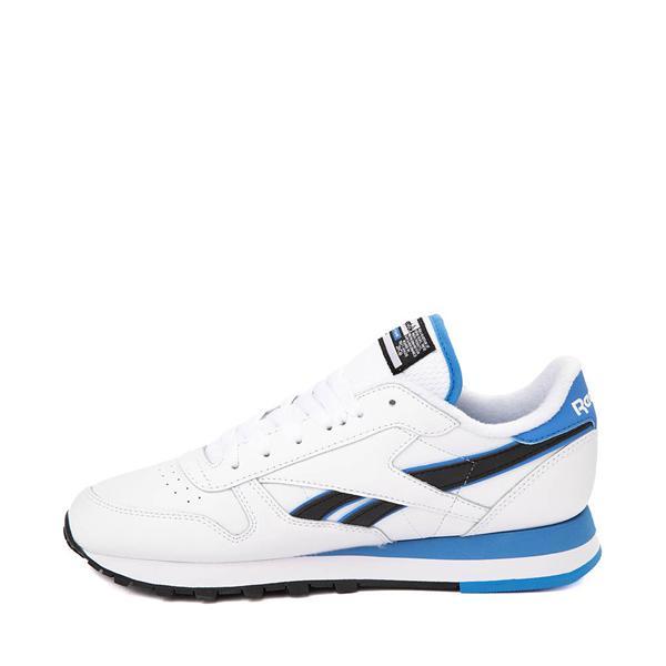 Mens Reebok Classic Leather Athletic Shoe - White / Kinetic Blue / Black Product Image