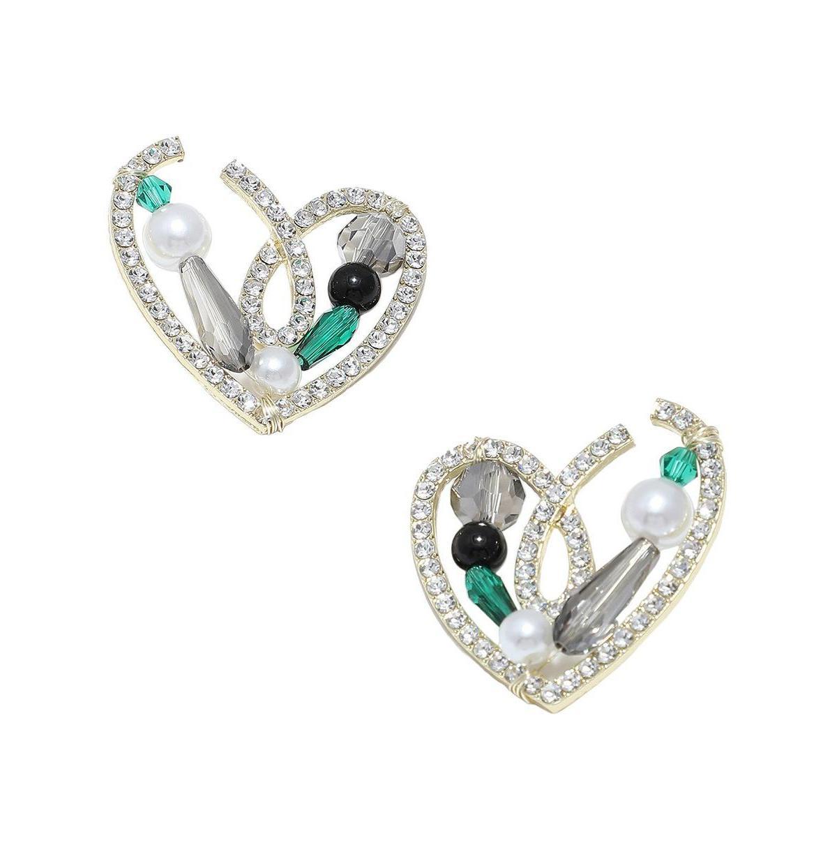 Sohi Womens Heart Stud Earrings Product Image