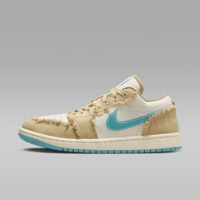 Jordan Womens Jordan AJ 1 Low - Womens Basketball Shoes Tan/Teal Product Image