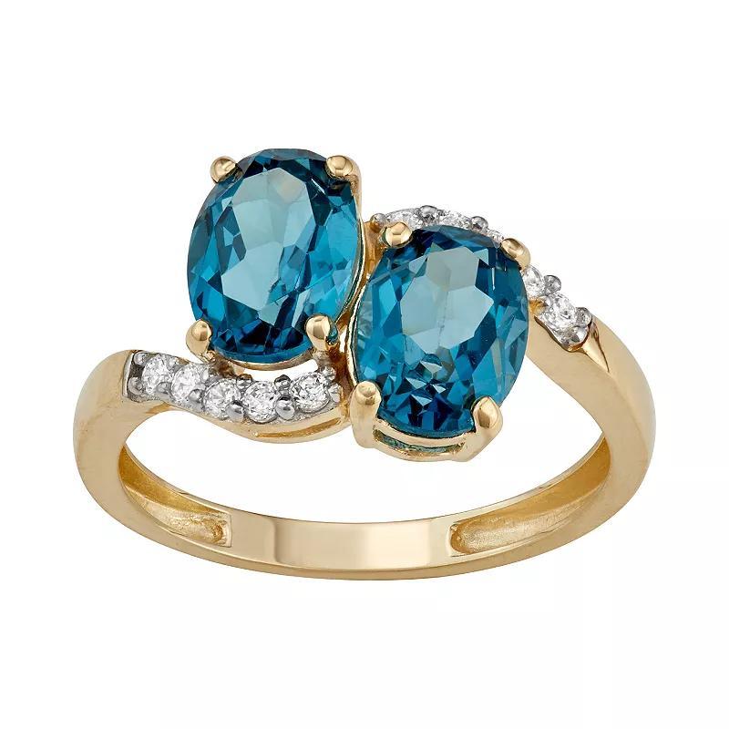 Tiara 10k Gold London Blue Topaz Ring, Womens Product Image