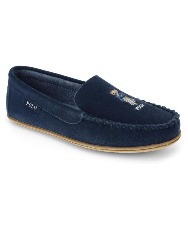 Polo Ralph Lauren Womens Collins Mediterranean Bear Suede Moccasin Slippers Product Image