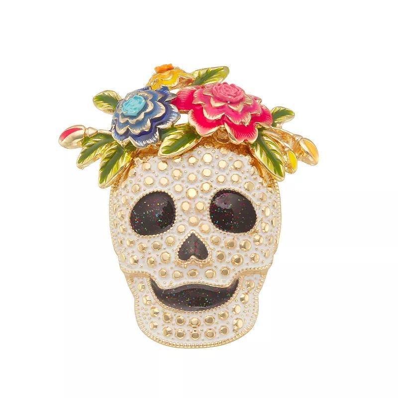 Napier Gold Tone Autumn Day Of Dead Pin, Womens, Multi Product Image