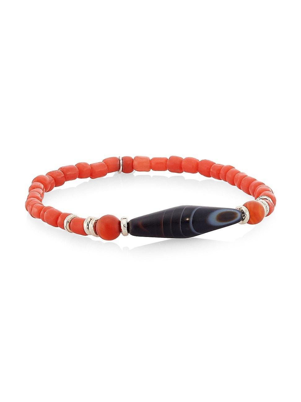 Mens Agate Beaded Bracelet Product Image