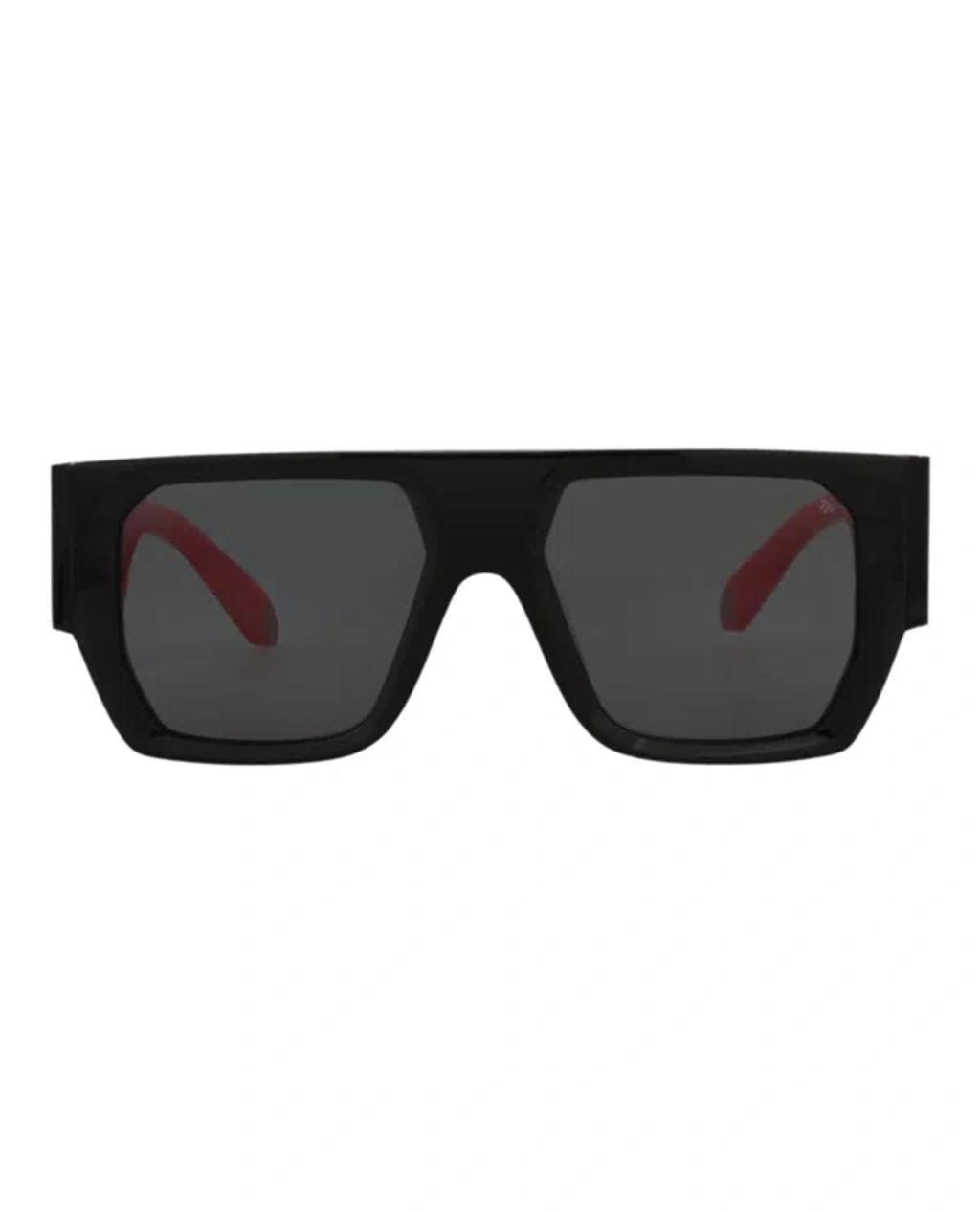 Square-frame Acetate Sunglasses In Grey Product Image