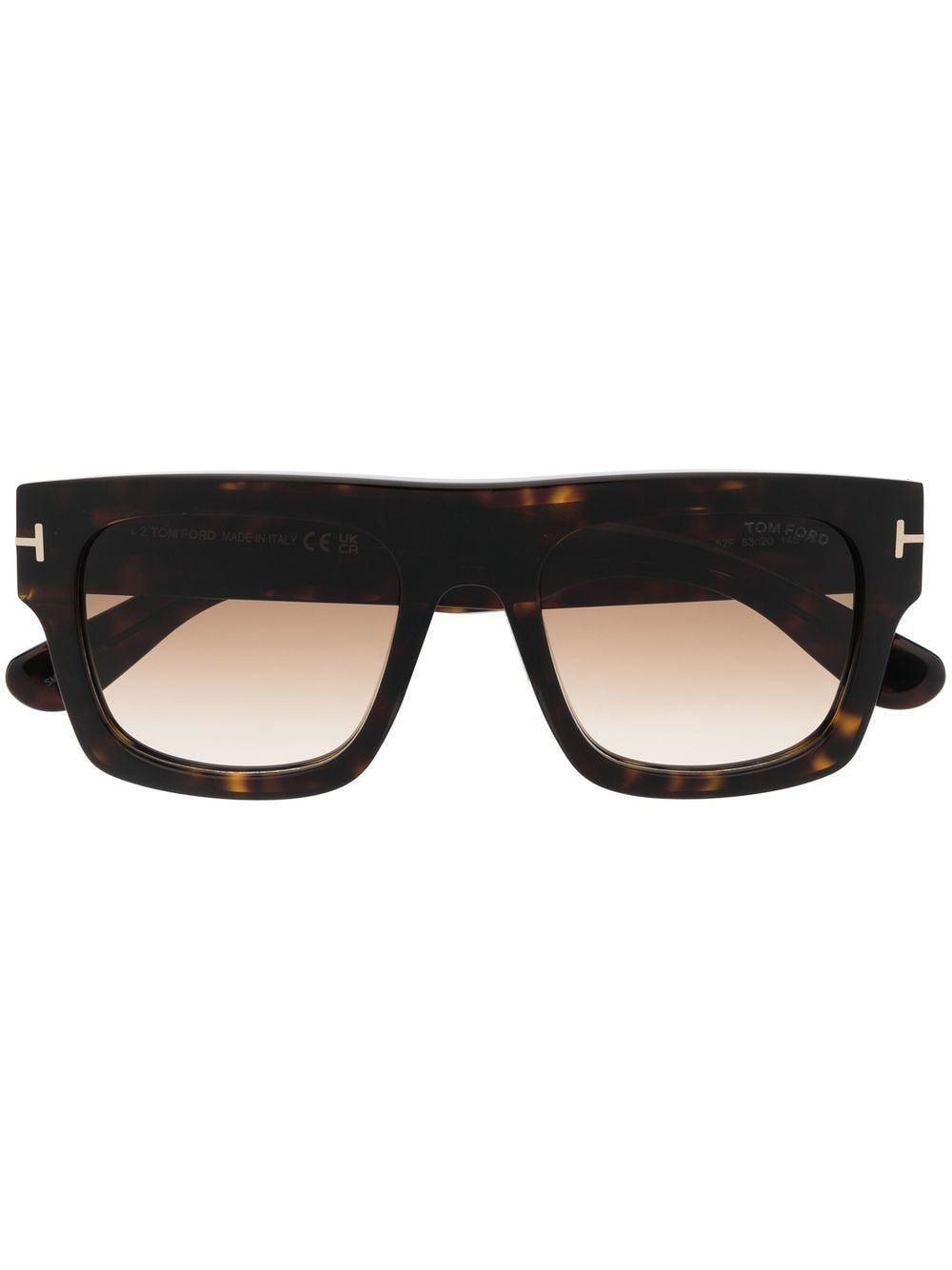 TOM FORD Fausto Gradient Brown Geometric Men's Sunglasses Ft0711 52f 53 In Brown / Dark Product Image