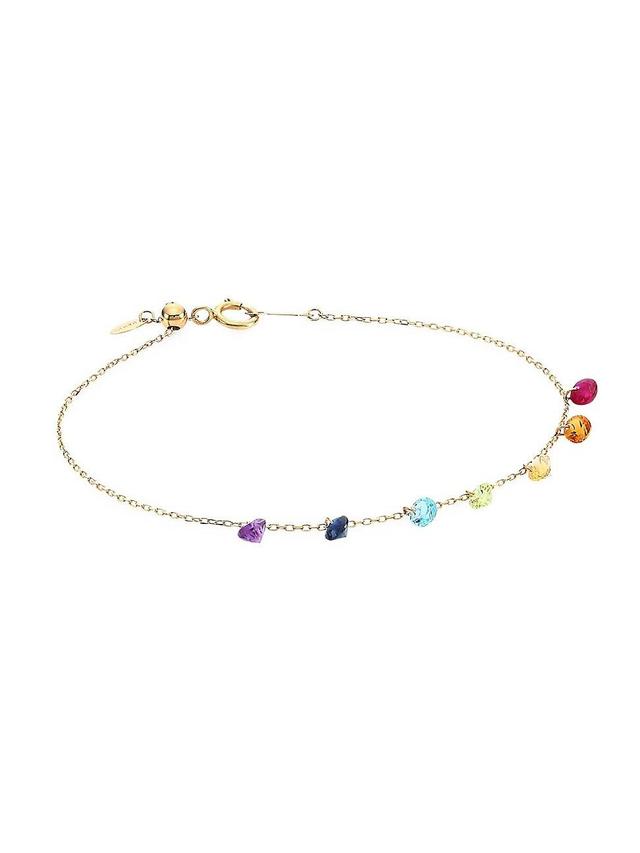 Womens Chakras 18K Yellow Gold & Multi-Stone Chain Bracelet Product Image