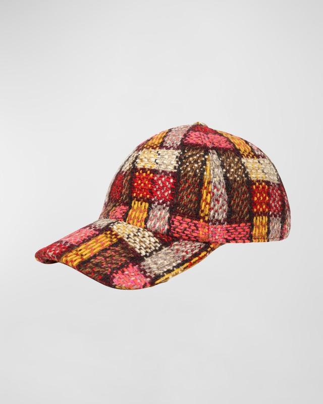 Mens Plaid-Print Wool Baseball Cap Product Image