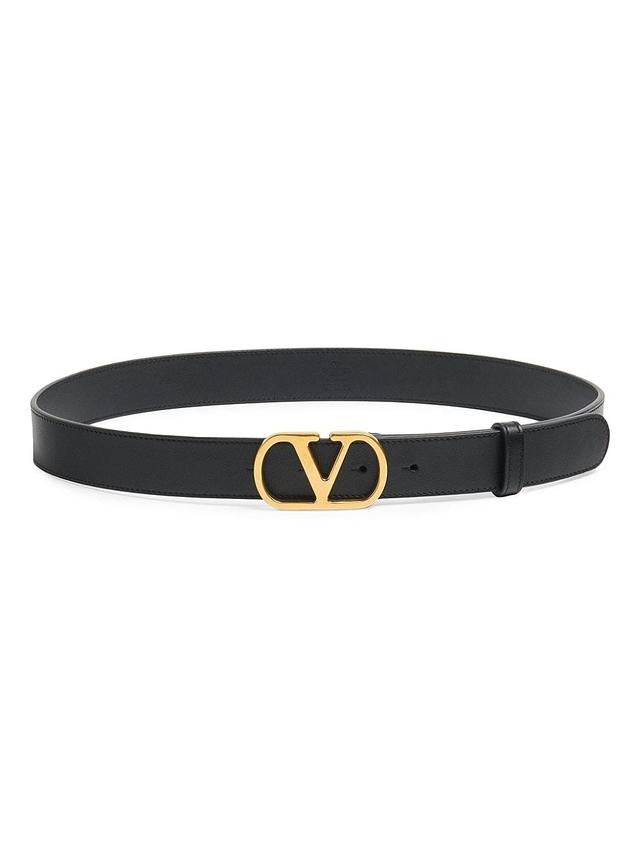 Womens VLogo Signature Belt in Shiny Calfskin 30MM Product Image