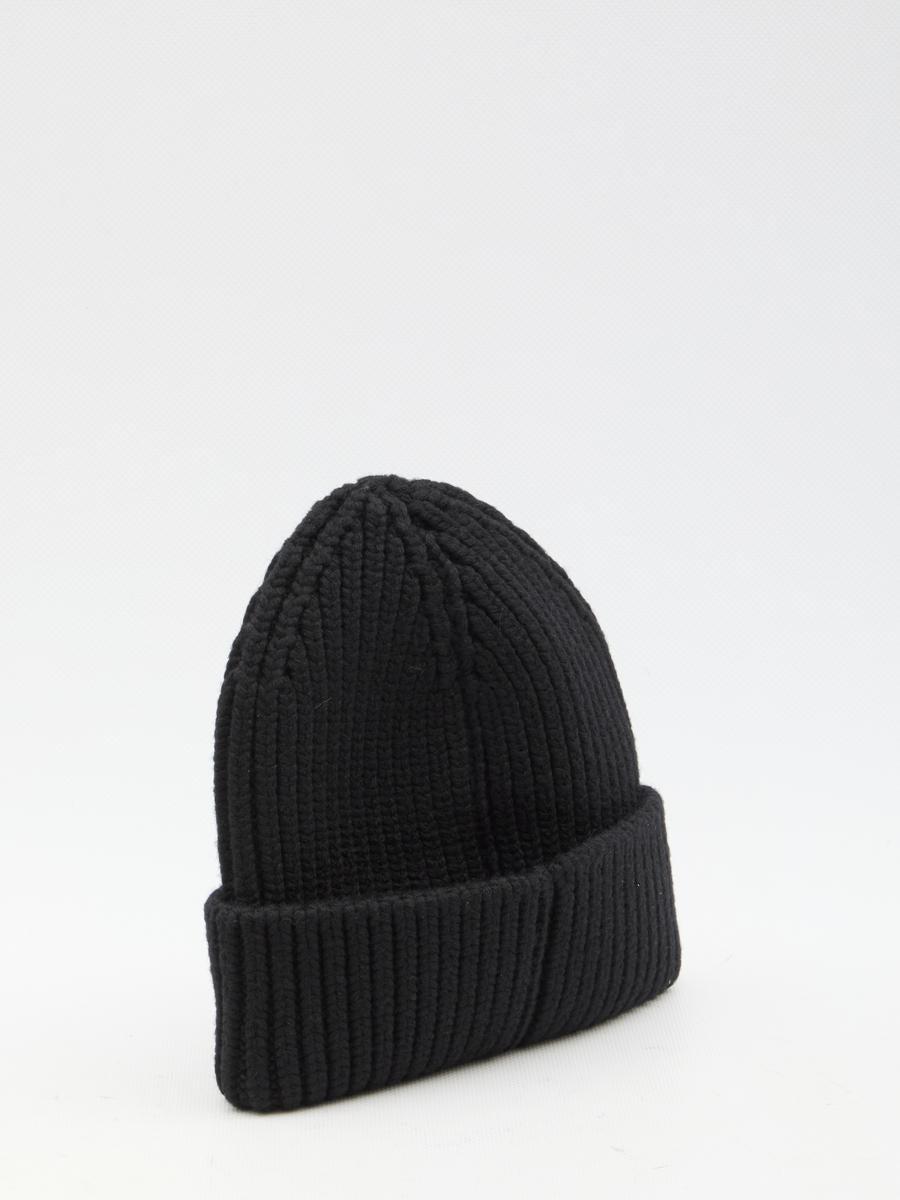 Logo-patch Wool Beanie In Black Product Image