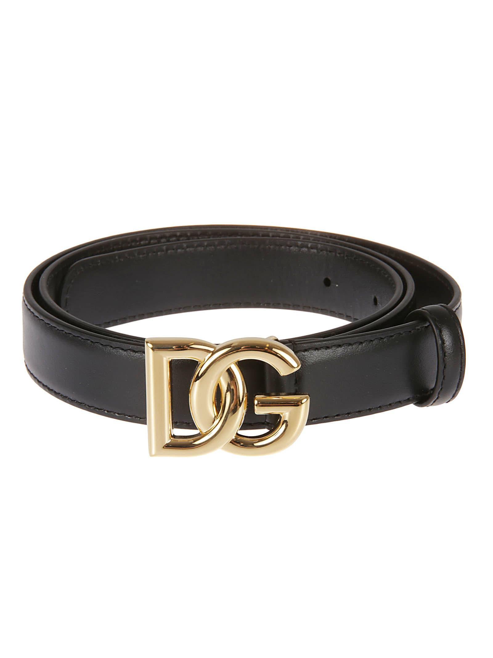 DOLCE & GABBANA Logo Buckle Belt In Black Product Image