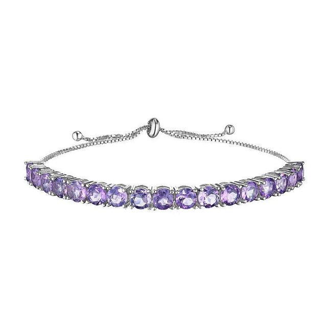 House of Frosted 14k Gold Over Silver Amethyst Bolo Bracelet, Womens Sterling Product Image