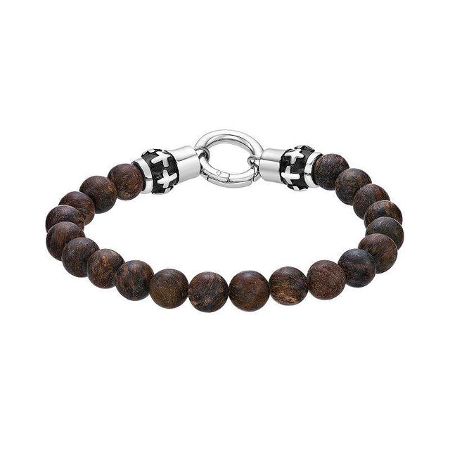 LYNX Mens Stainless Steel & Bronzite Stretch Bracelet Multi Product Image