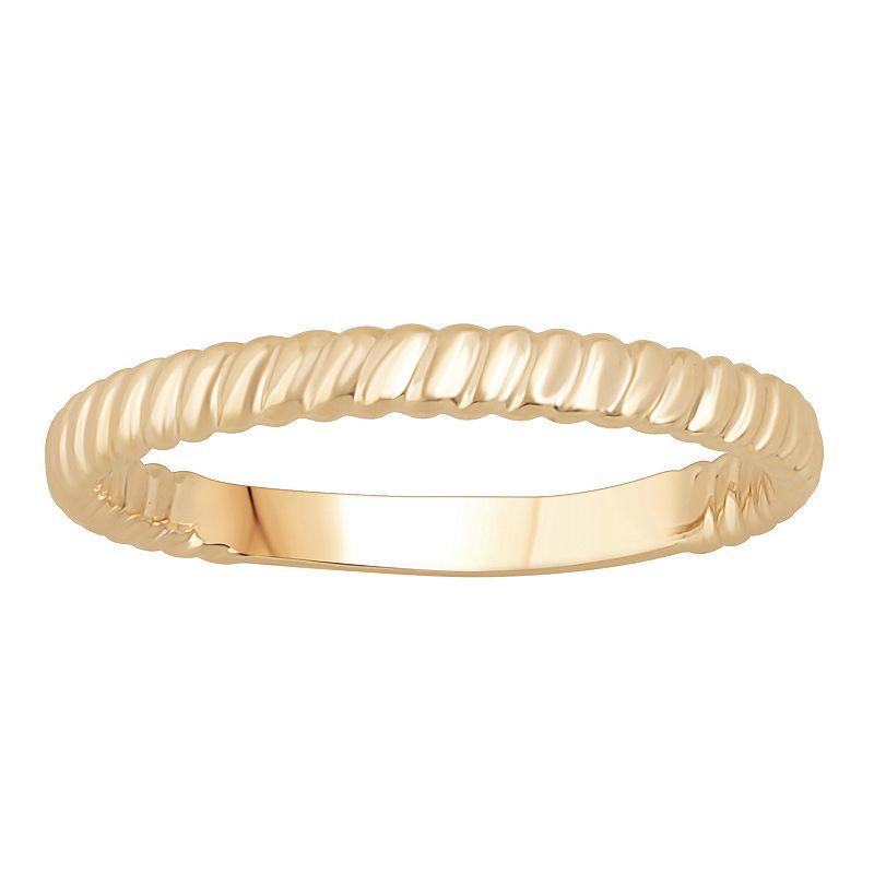 10k Gold Textured Stackable Ring, Womens Product Image