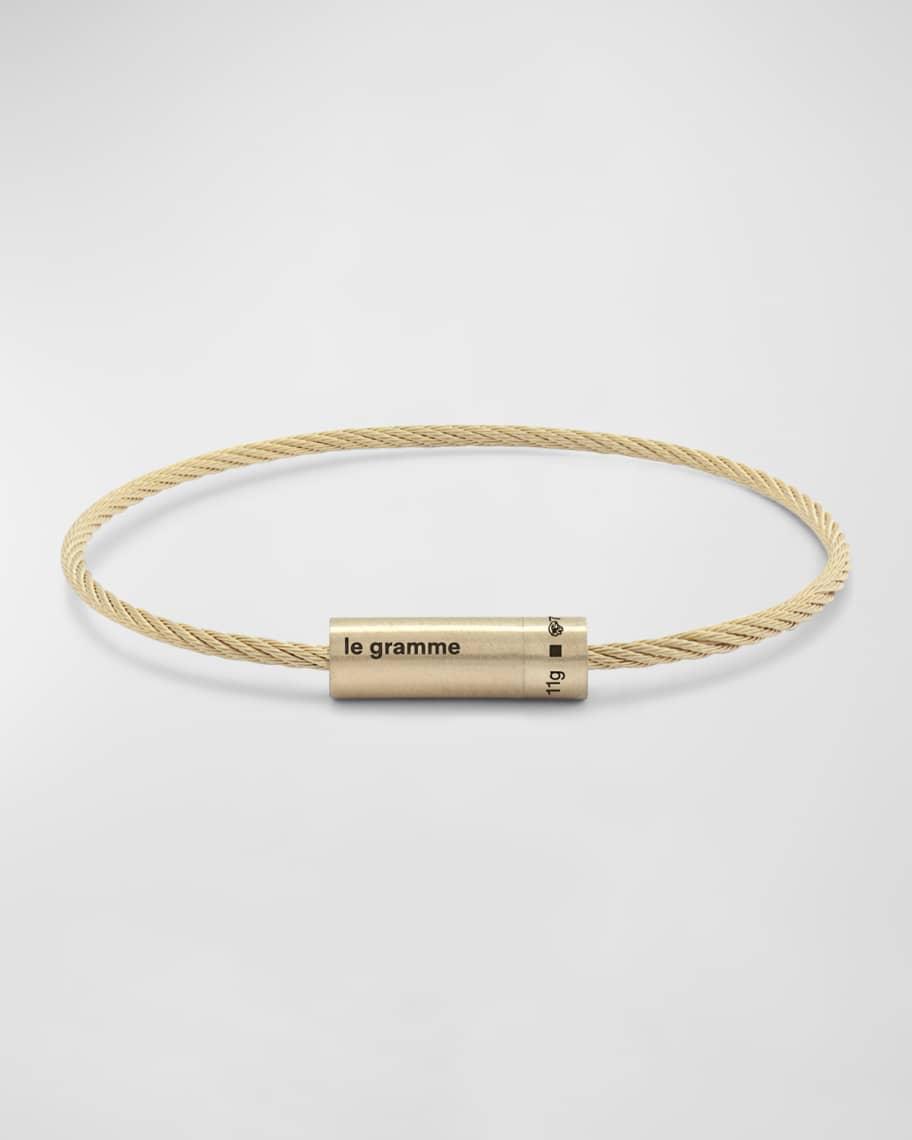 Men's Brushed 18K Yellow Gold Cable Bracelet  Product Image