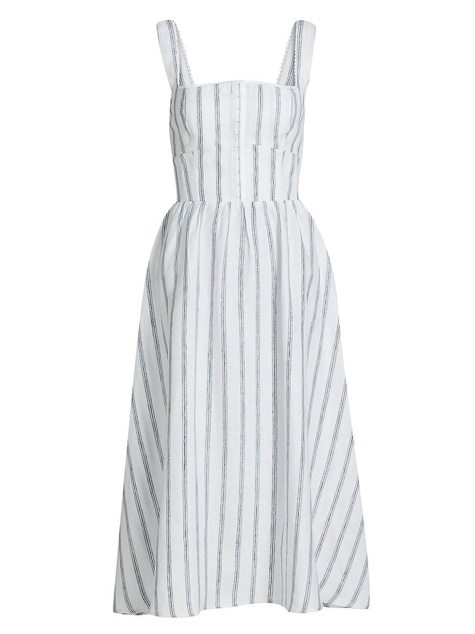 Womens Tagliatelle Linen Midi-Dress Product Image