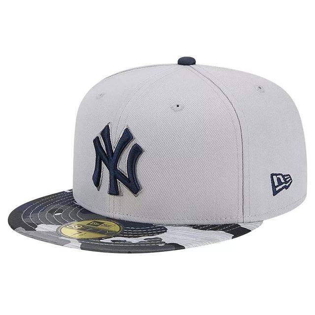 Mens New Era Gray New York Yankees Active Team Camo 59FIFTY Fitted Hat Product Image