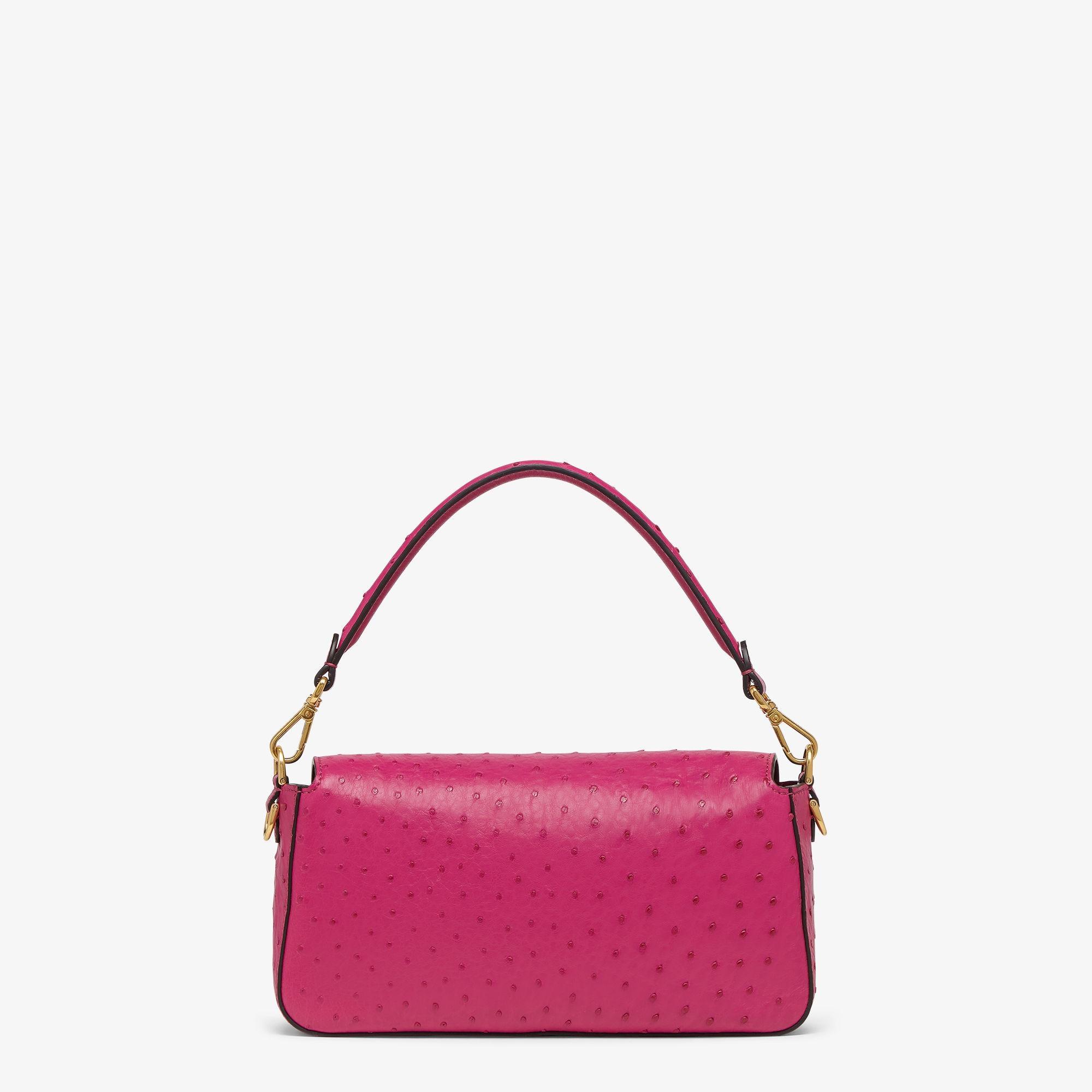 BaguetteFuchsia ostrich leather bag Product Image