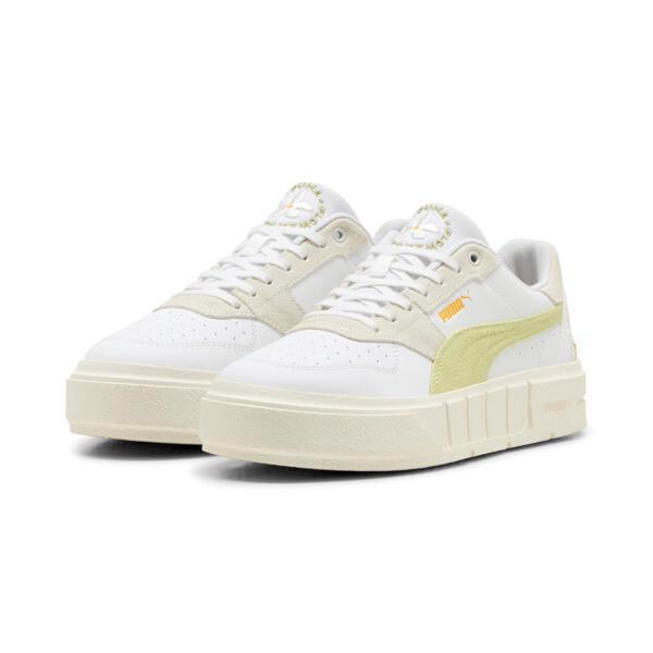 PUMA Cali Court Embroidery Sneakers Women in Pistachio Green/Warm White Product Image