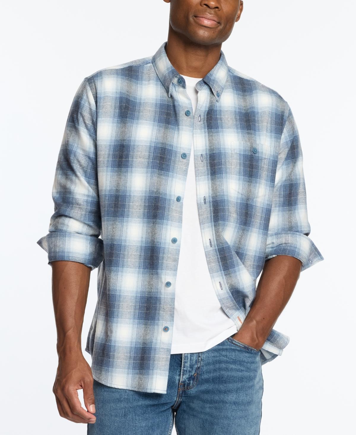 Weatherproof Vintage Mens Regular-Fit Plaid Button-Down Flannel Shirt Product Image