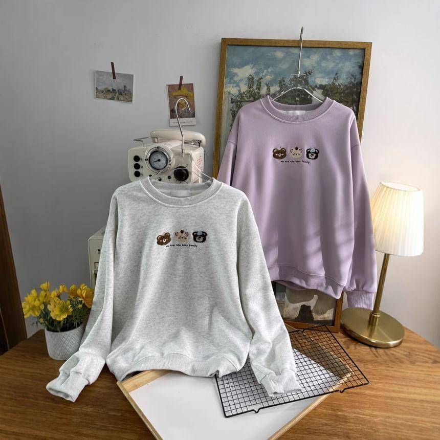 Crewneck Bear Embroidered Oversized Sweatshirt product image