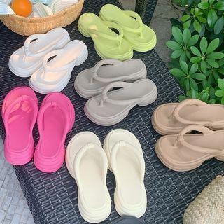 Platform Chunky Heel Flip-Flops Product Image