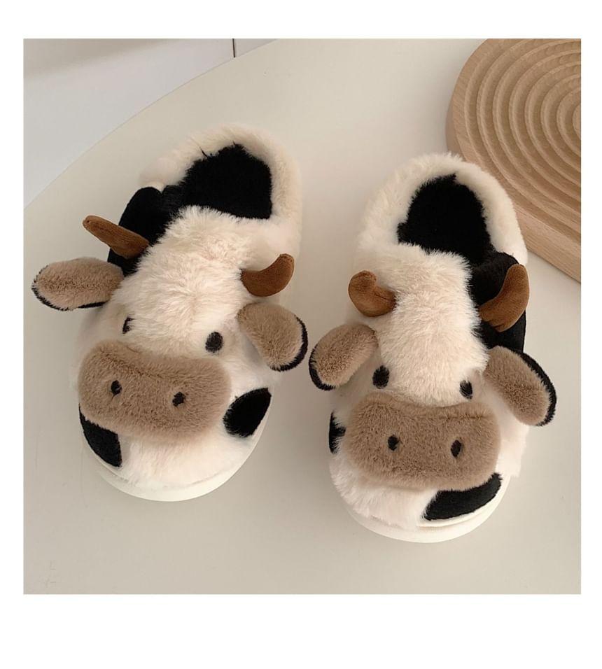 Cow Fleece Slippers Product Image