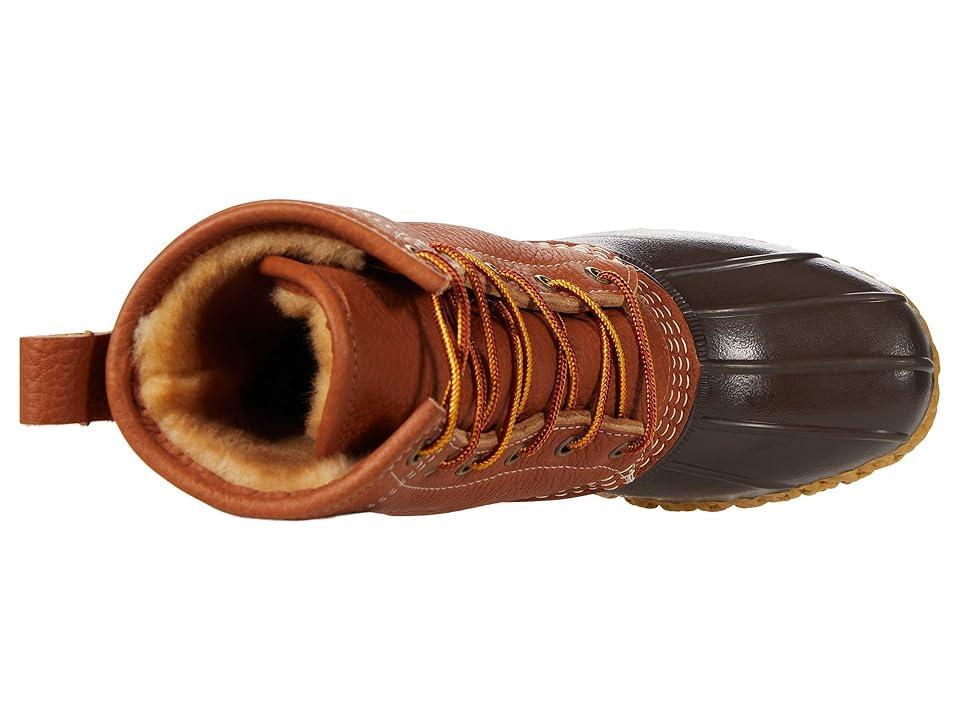 L.L.Bean 8 Tumbled Leather Shearling Lined Bean Boot Brown) Women's Shoes Product Image