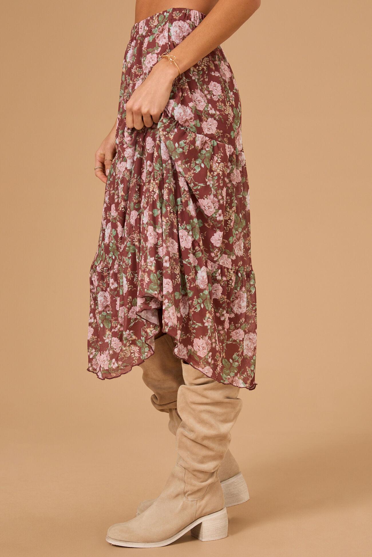 Margo Floral Midi Skirt Product Image