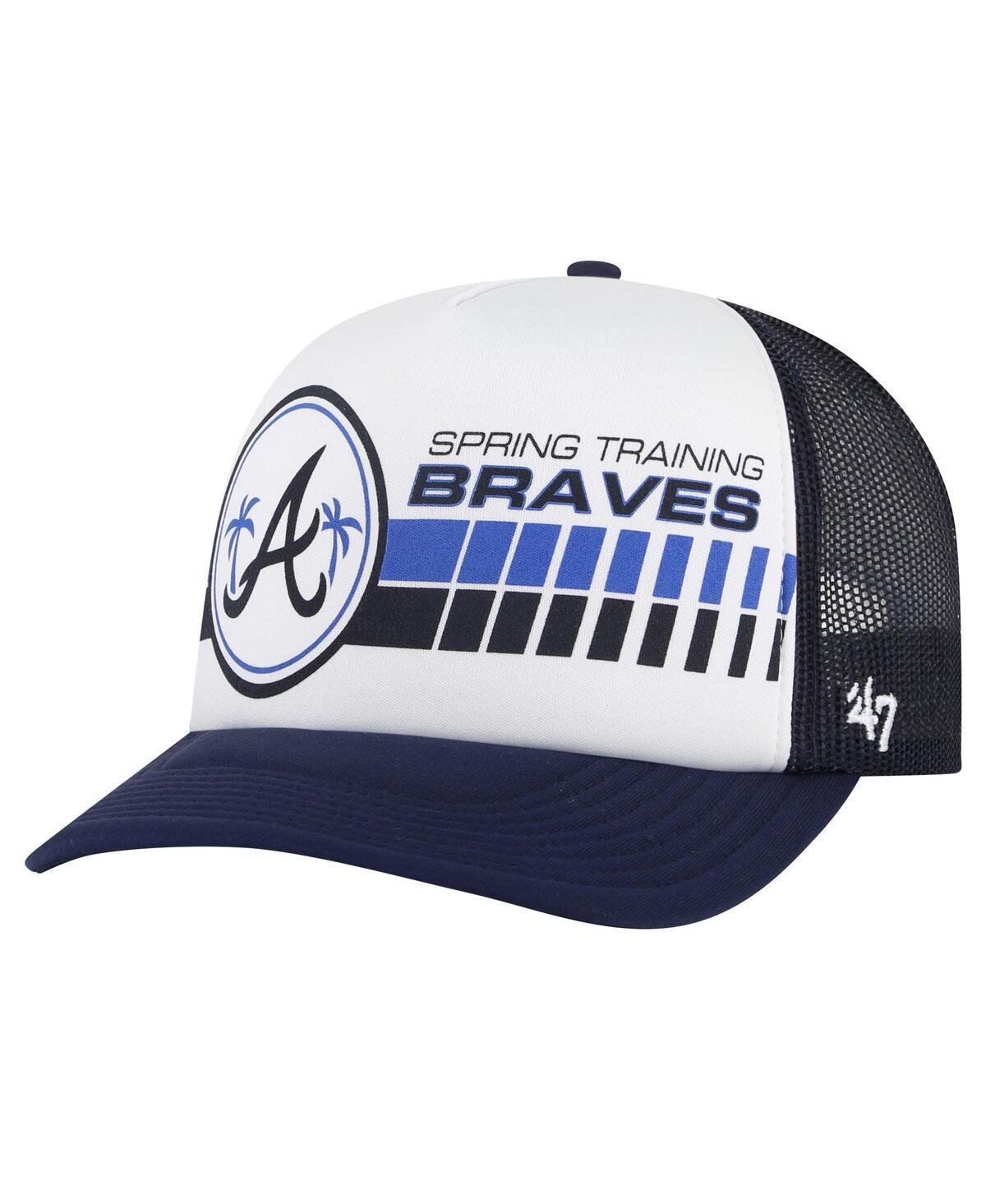 Mens 47 Brand White Atlanta Braves 2024 Spring Training Foam Trucker Adjustable Hat - White Product Image