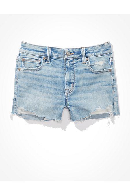 AE Next Level High-Waisted Denim Short Short Women's Product Image