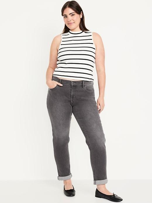 Mid-Rise Wow Boyfriend Straight Jeans Product Image